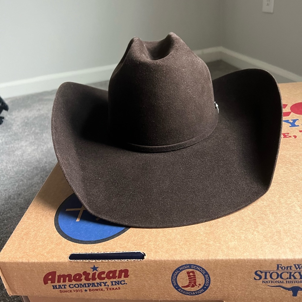 American Hat Company Cowboy Hat 10x Chocolate Brown Size 7 1/8